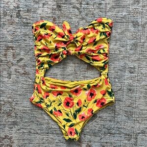 Tori Praver Yellow Floral Women's One Piece